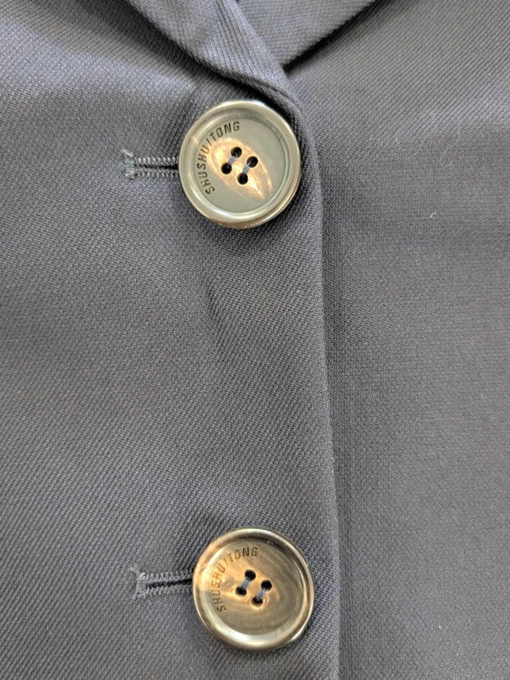SHUSHU/TONG Cropped Puff Sleeve Blazer Navy Blue Jacket NWT UK 8 Size S - Picture 5 of 14